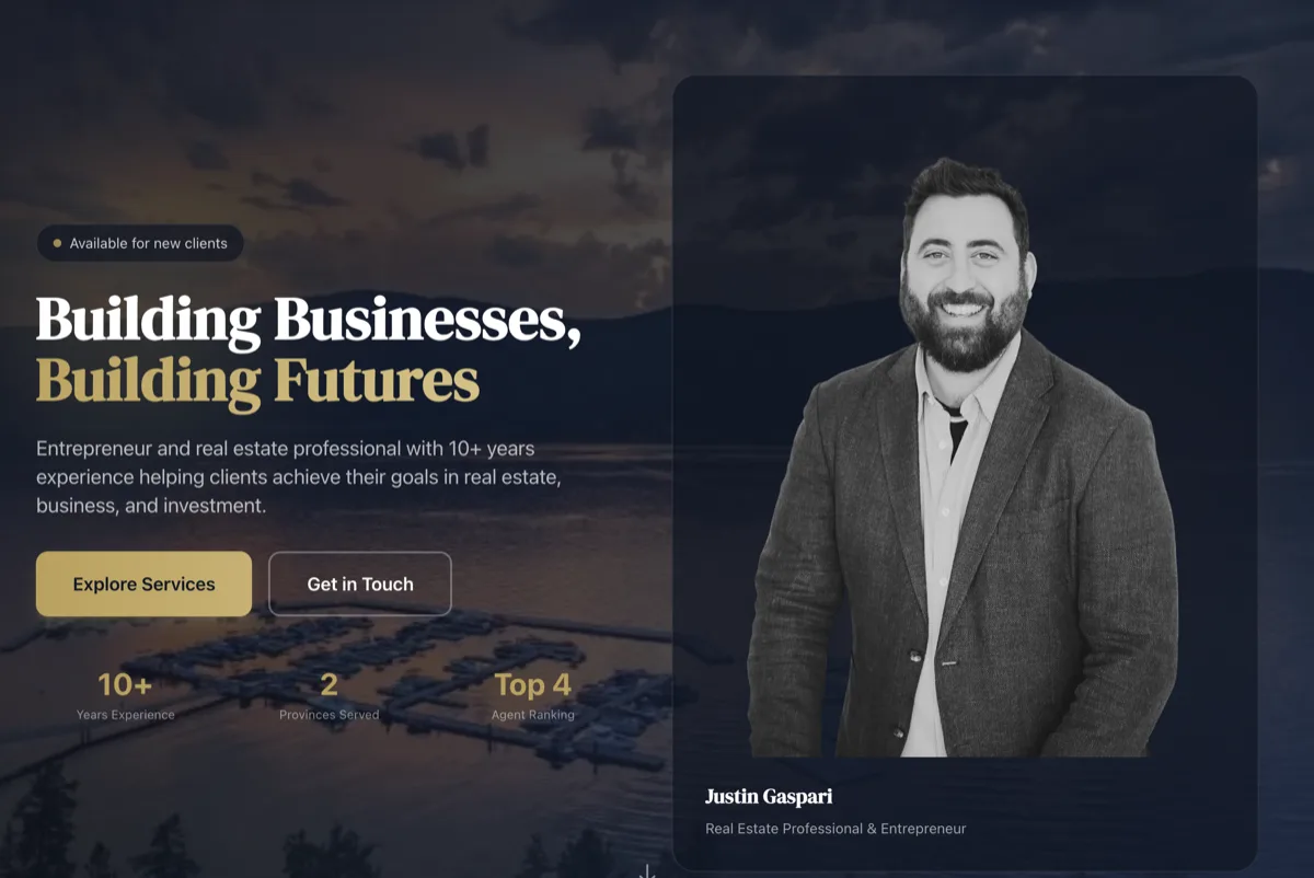 Private equity firm custom website homepage design